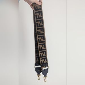 FENDI Strap You Brown Canvas Shoulder Strap